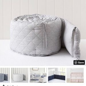 Pottery Barn Kids Belgian Flax Linen Crib Bumper-still in packaging